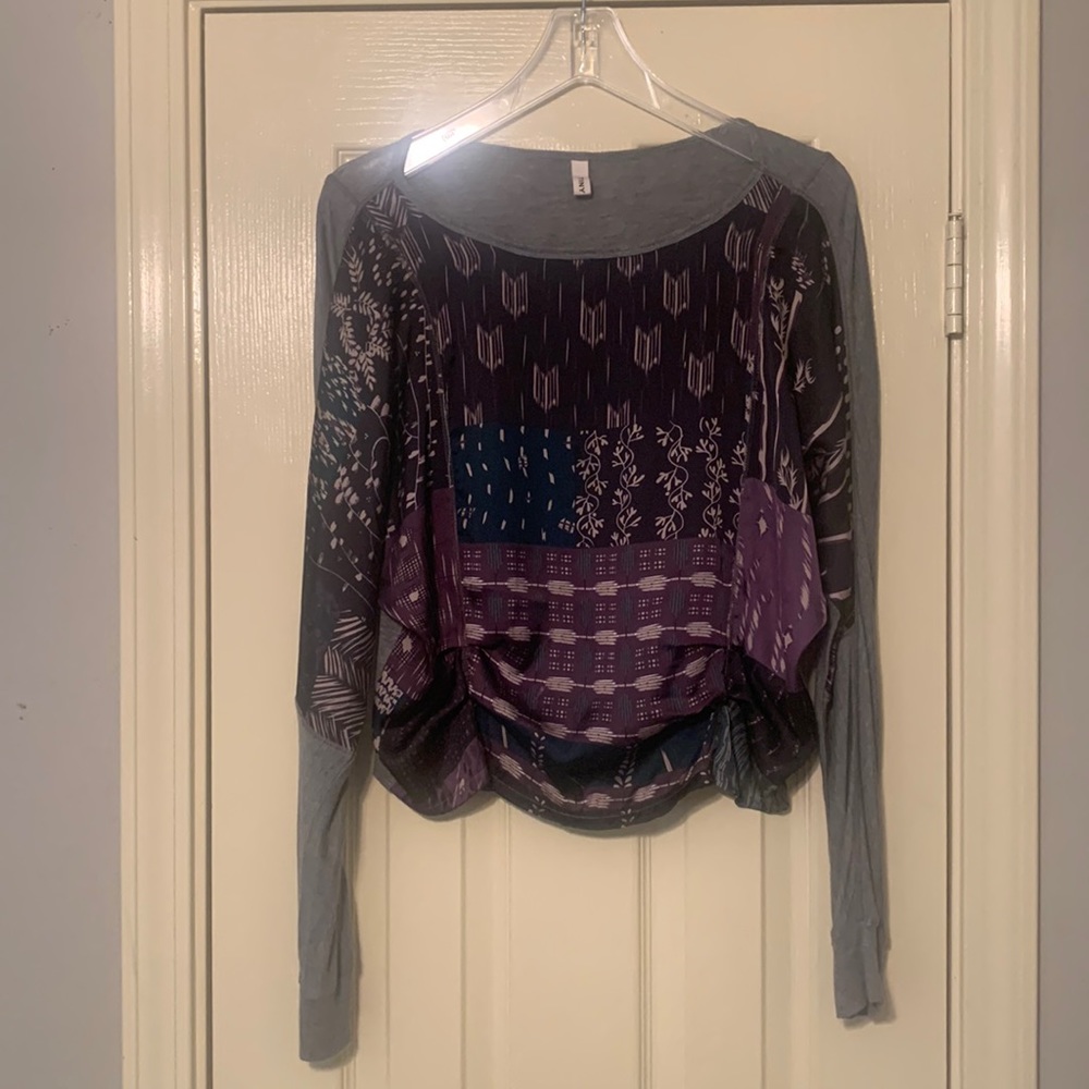 Anthropologie TINY Abstract/Floral Print Long Sleeve Blouson Waist Size XS